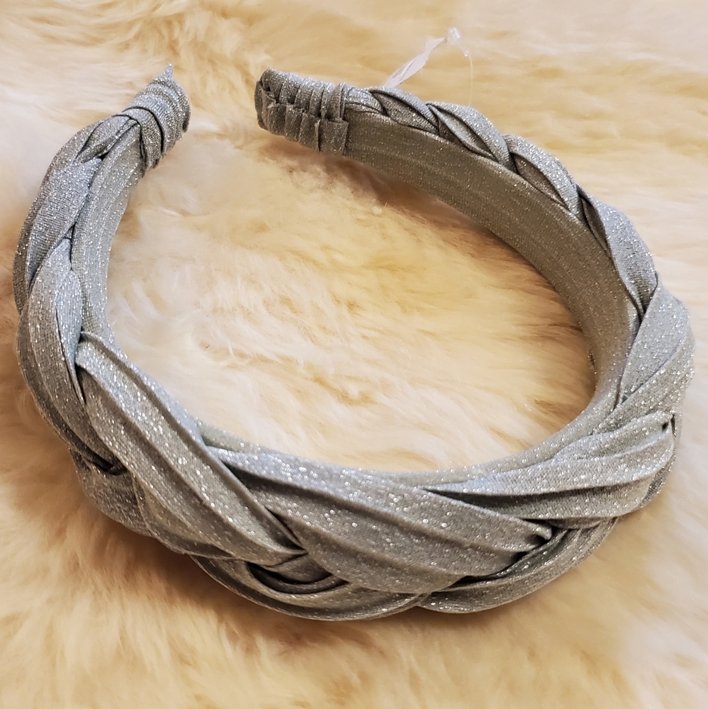 Anthropologie Shimmer Braided Headband- moss green - Picture 6 of 7